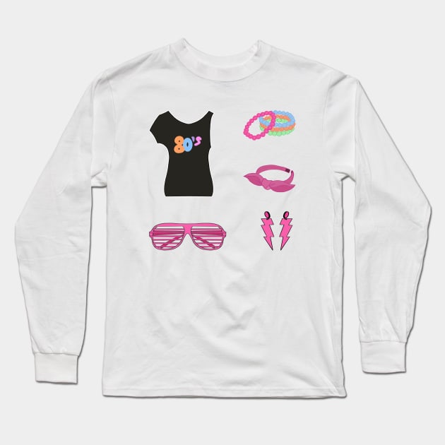 Womens 80´s Outfit Long Sleeve T-Shirt by DiegoCarvalho
